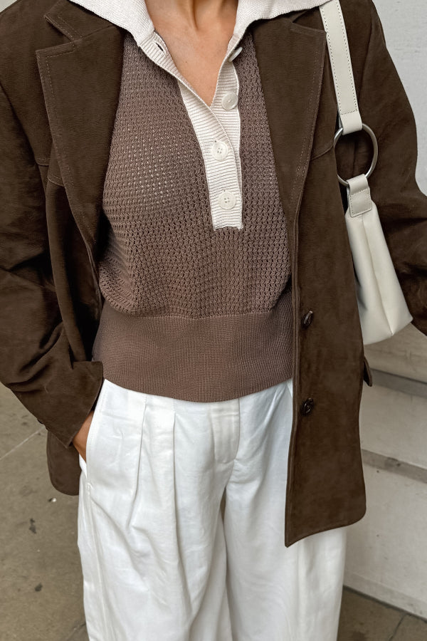 Luvik | Vintage Ilman Kaulusta Keinonahkatakki