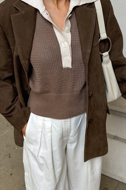 Luvik | Vintage Ilman Kaulusta Keinonahkatakki