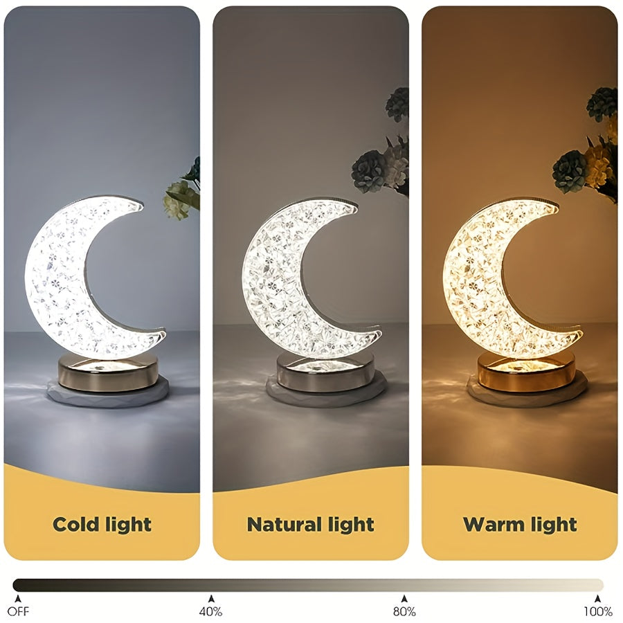 CrystalGlow lampe - dimbar bordlampe med berøringsskål