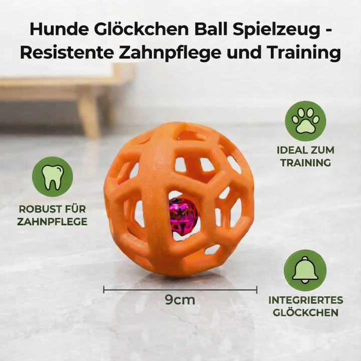 Kauball laget av naturlig gummi med klokke Luvikno