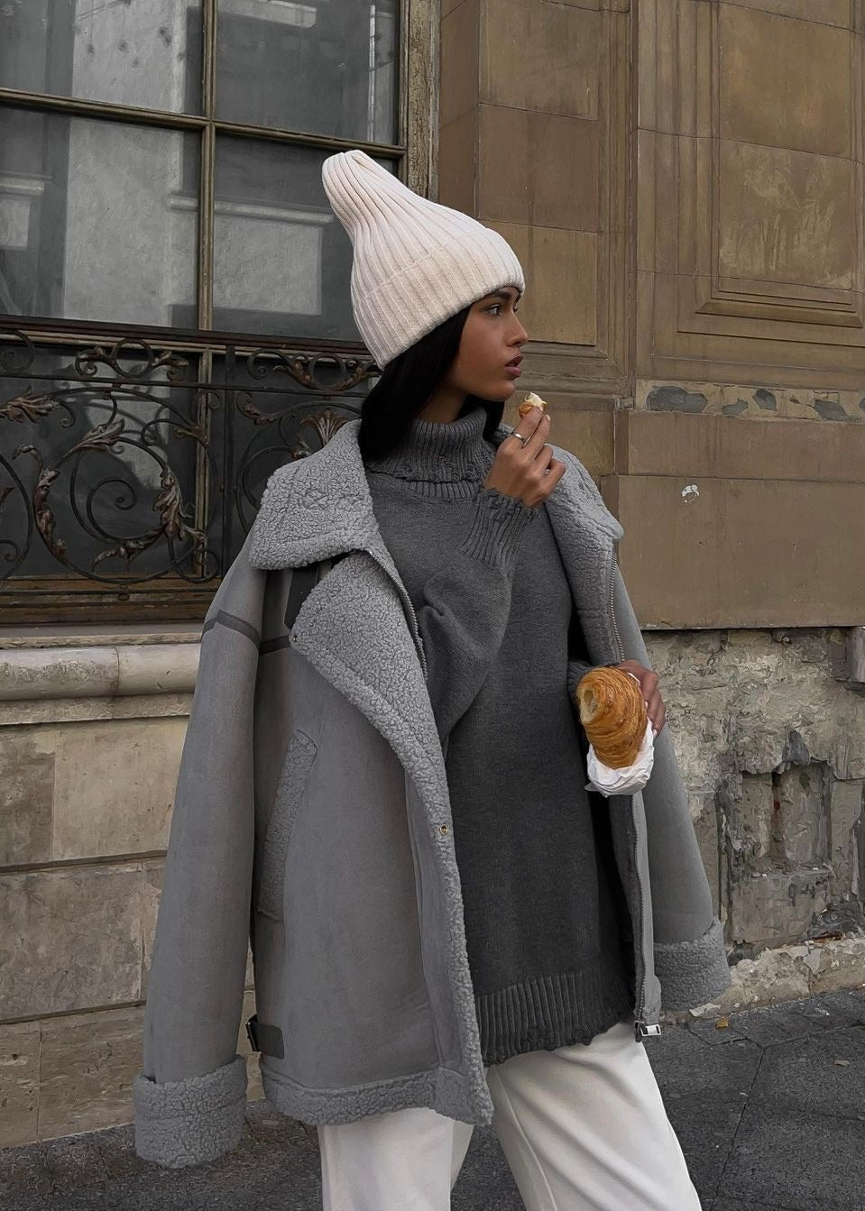 Luvik | Tyylikäs Lammasnahka Lentäjätakki