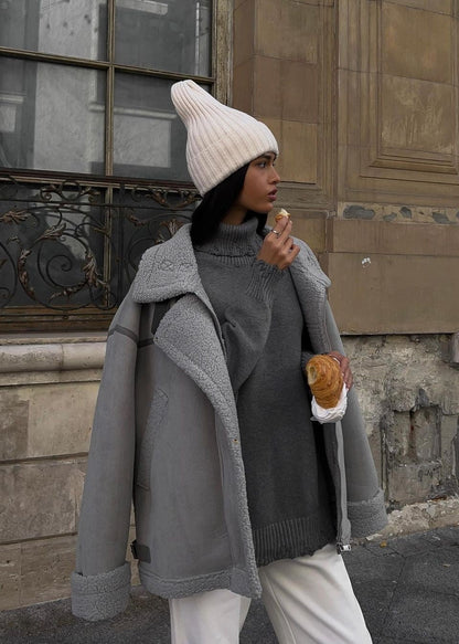 Luvik | Tyylikäs Lammasnahka Lentäjätakki