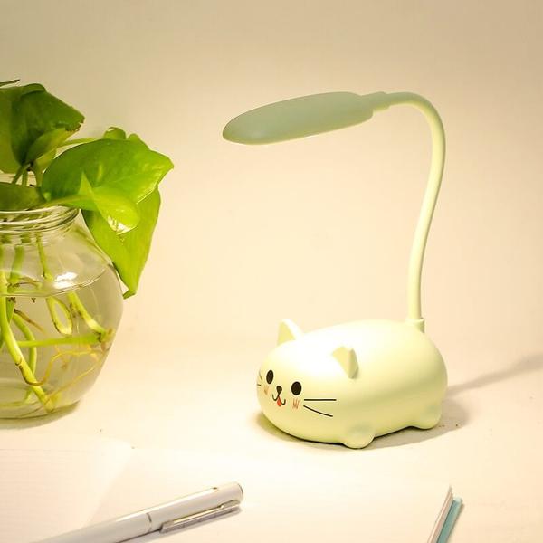 Mini Cartoon Cat LED Øyevern Lese Lampe USB Oppladbar Skrivepult Lampe | Luvikno