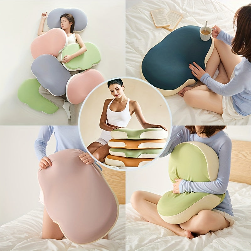 1pc Oval Macaron Pute Cervical Hukommelses Skum Pute, Kjølende Seng Pute For Søvn - Nakke Pute For Smertelindring Søvn, Kontur Støtte Ergonomisk Pute For Side Rygg Mage Sovere Ved Å Bruke Høy Og Lav Deling | Luvikno
