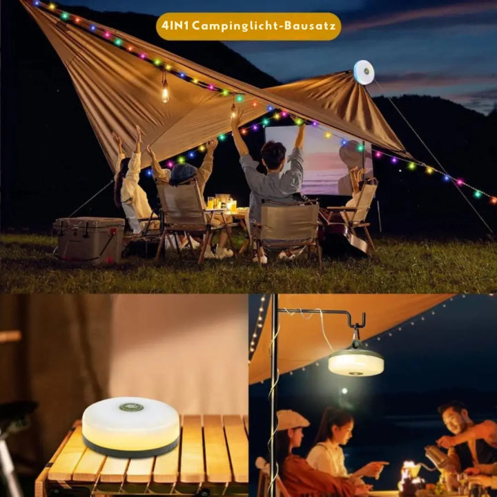 Campinglampe med 10 m RGB lyskjede — Din magiske lyskilde for uforglemmelige utendørsopplevelser | Luvikno