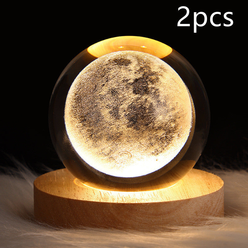 3D Galaxy Crystal Ball LED Nattlys | Luvikno