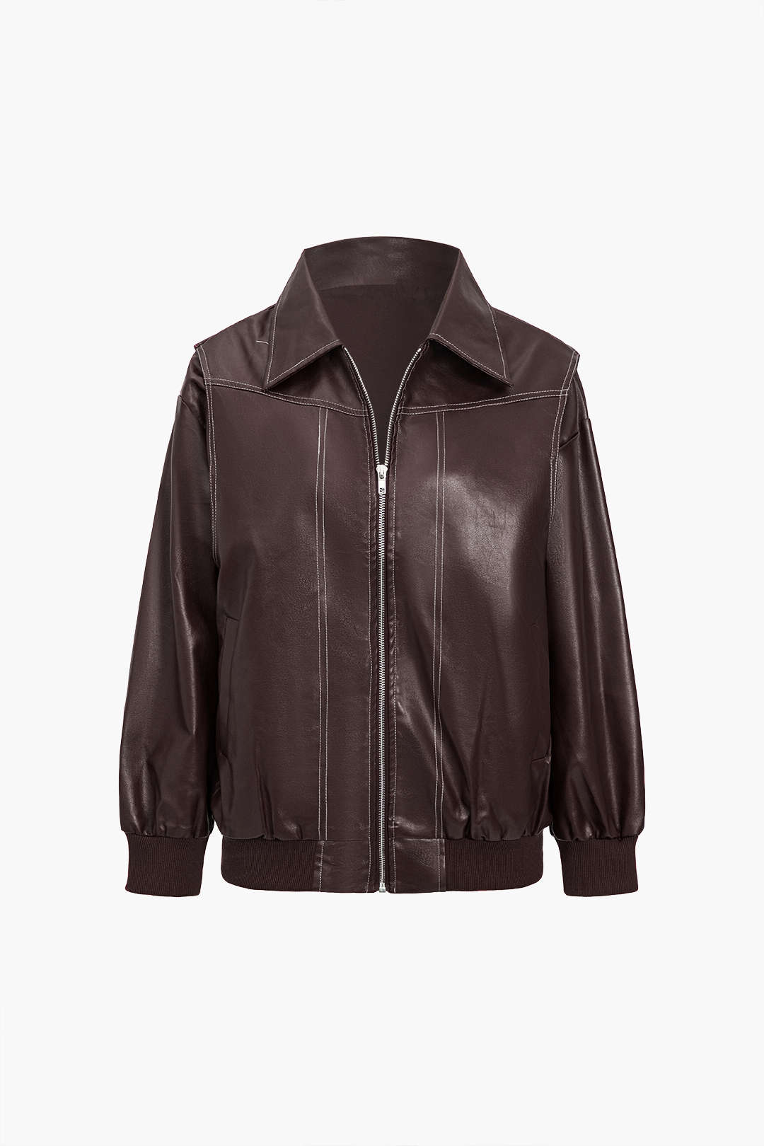 Luvik | Yhdistevä Värit Kaulus Vetoketju Takki