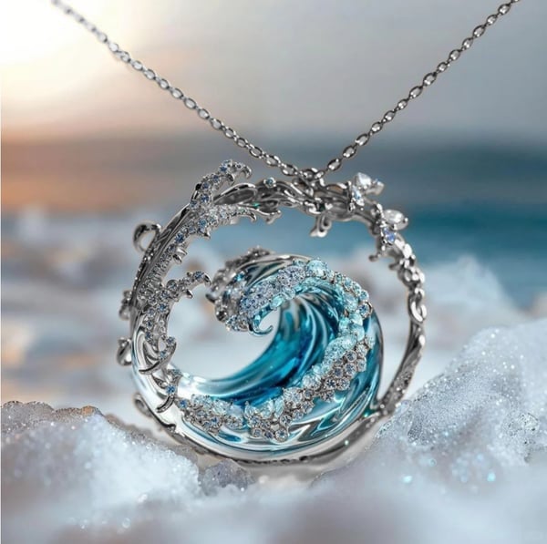 OceanSpirit Necklace - Elegant maritim halskjede i gull/sølv Luvikno