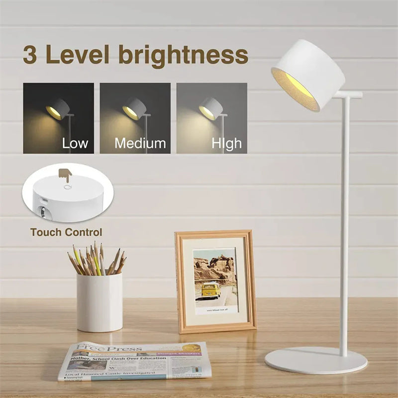 Berøringsfølsom LED bordlampe med magnetisk base. | Luvikno
