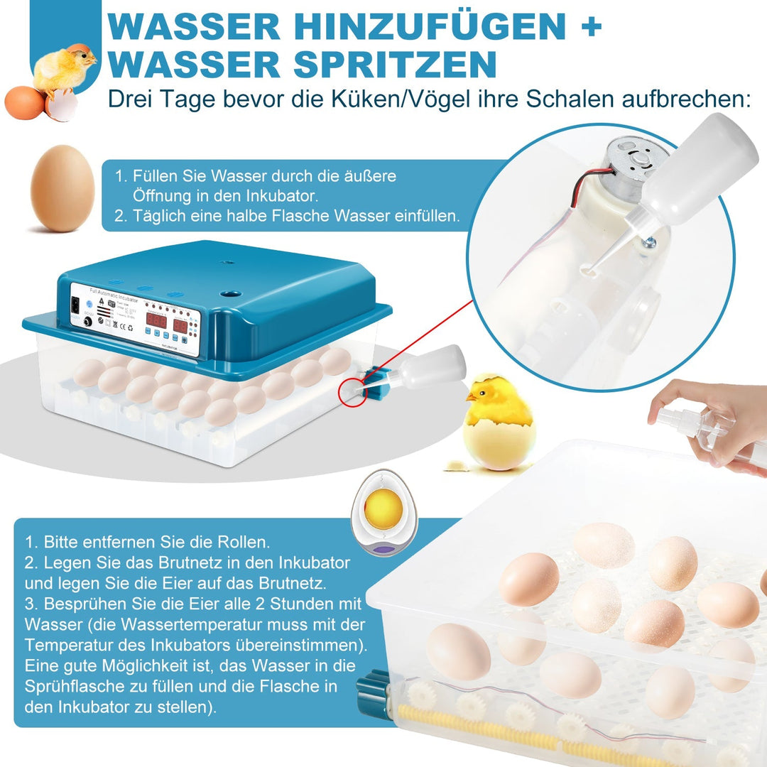 Brutautomat Fulle Automatisk Inkubator for Kyllinger 36 Egg | Luvikno