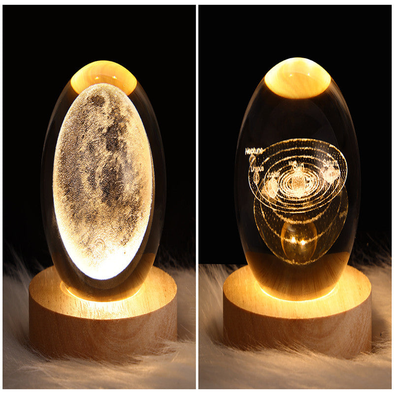 3D Galaxy Crystal Ball LED Nattlys | Luvikno