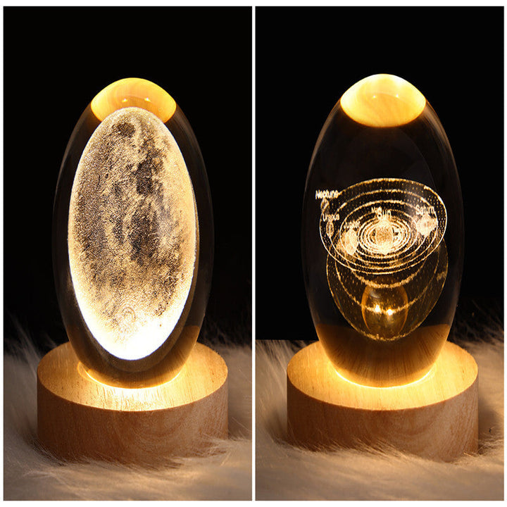 3D Galaxy Crystal Ball LED Nattlys | Luvikno