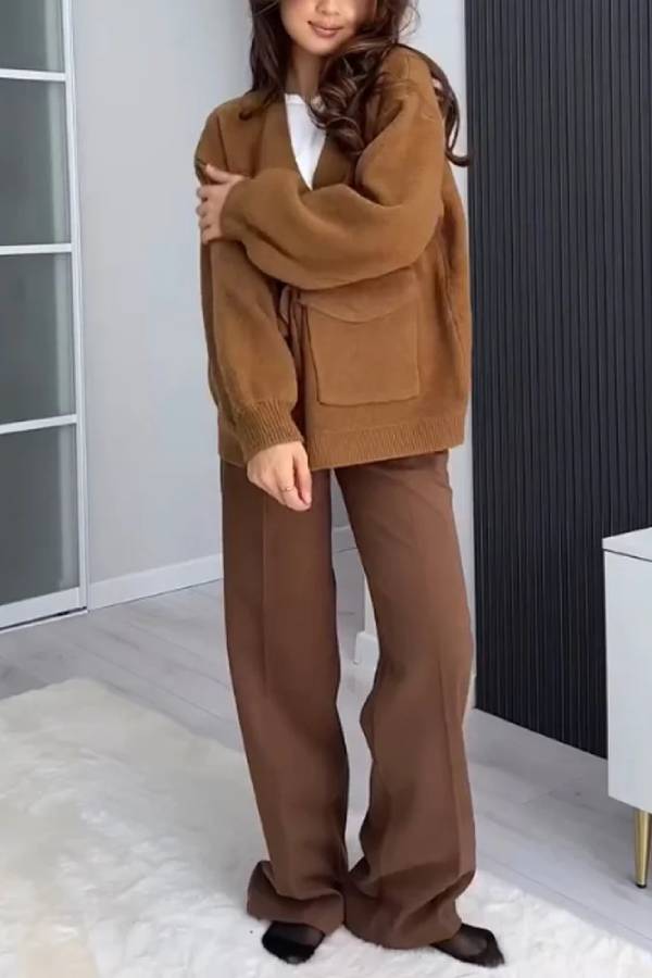 Luvik | Väri Monipuolinen V-kaula-aukko Taskupaita Takki