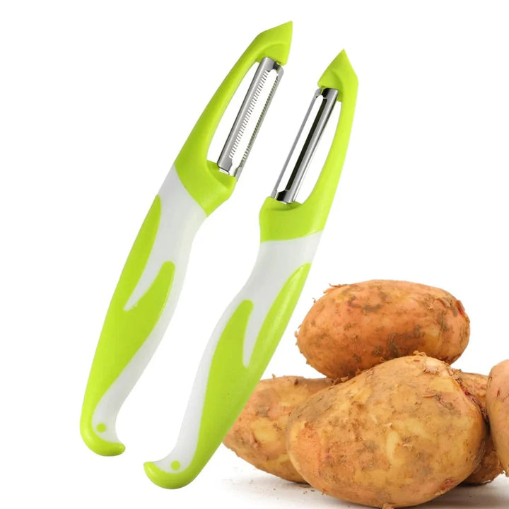 2 stk Ultra Skarp Rustfritt Stål Blad Frukt og Grønnsak Skrelle Sett | Luvikno