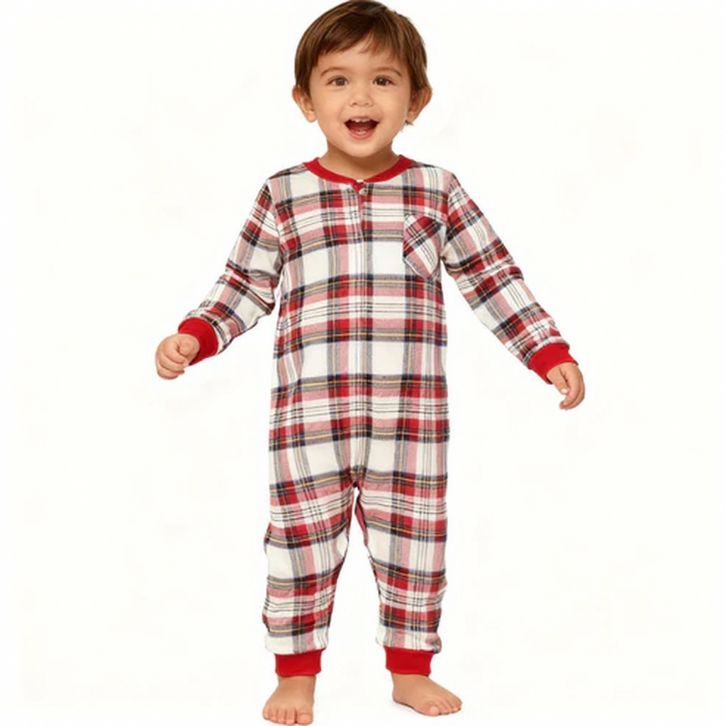 Luvik | Loma Perhe Punainen Ruudullinen Napitettavat Jouluyöpuvut