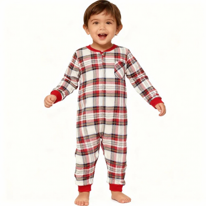 Luvik | Loma Perhe Punainen Ruudullinen Napitettavat Jouluyöpuvut