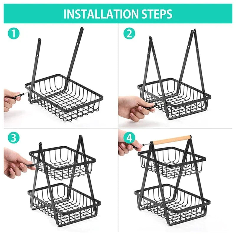 2-TIER METALL FRUKTBASKET Luvikno