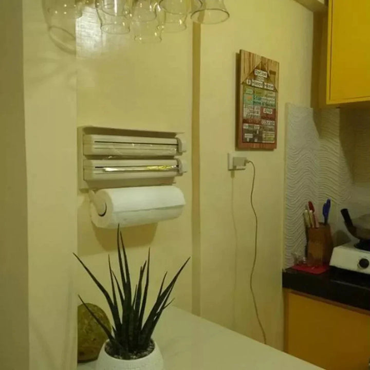 3 I 1 Kjøkken Trefoldig Papirdispenser & Holder Luvikno