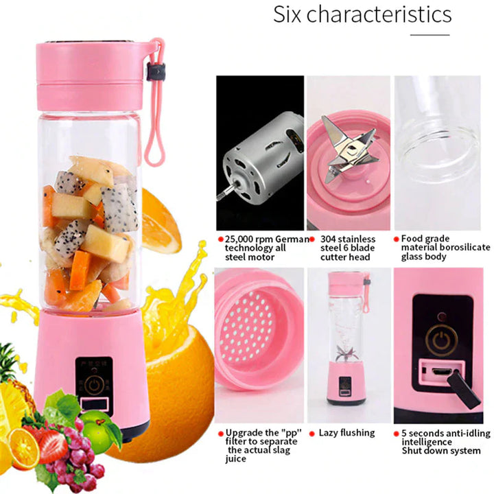 Bærbar oppladbar reisejuicer blender 6 blad Luvikno