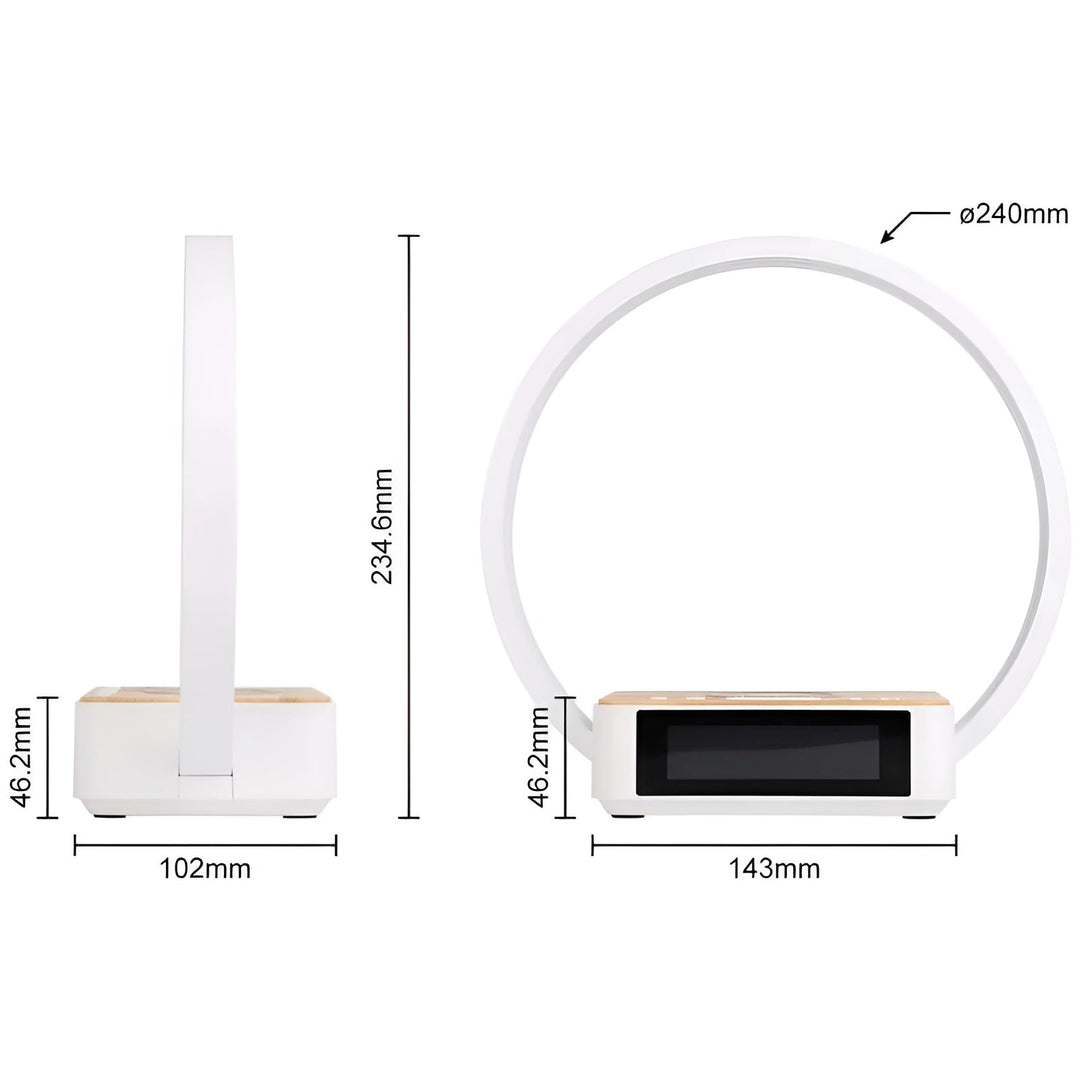 Luvikno | Moderne Bordlampe med Trådløs Lader og Alarmfunksjon