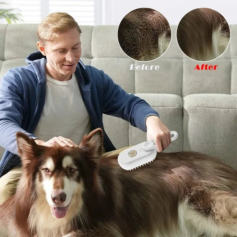 3-i-1 Elektrisk Dampstrykejern for Katter og Hunder - SteamPet Luvikno