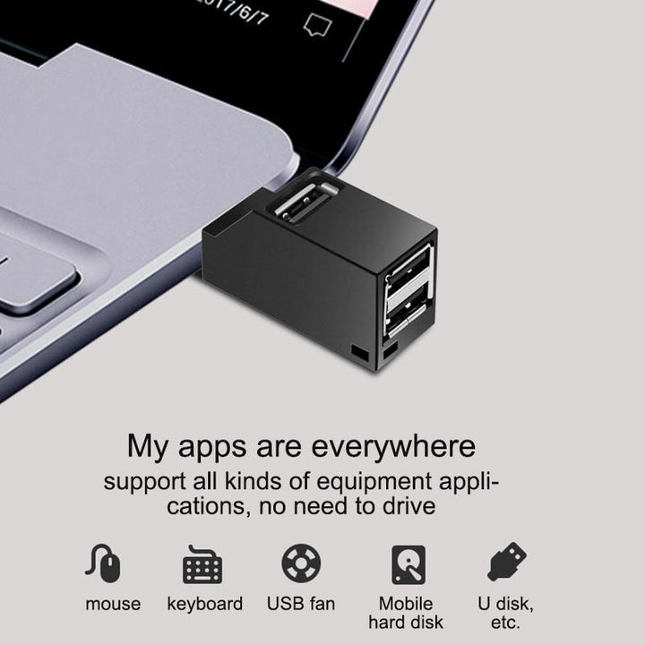 3-Port Liten USB Hub | Luvikno