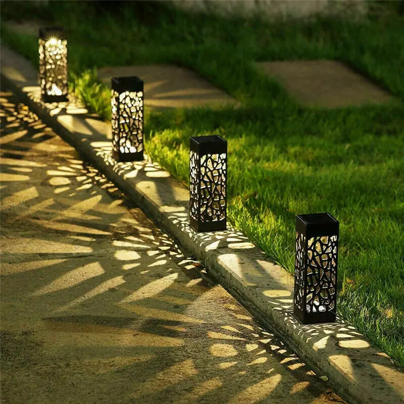 Hage Solcelledrevne Stakes Lys - Vanntett Utendørs LED for Sti, Landskap, Innkjørsel, Gangvei og Dekorasjoner (4-PACKS) Luvikno