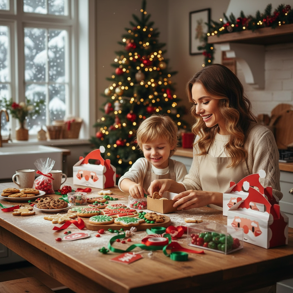8-delers julegaveeske for småkaker, godteri og julegodteri Luvikno
