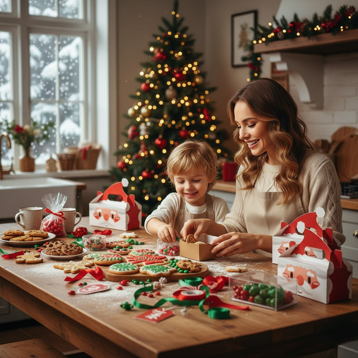 8-delers julegaveeske for småkaker, godteri og julegodteri Luvikno