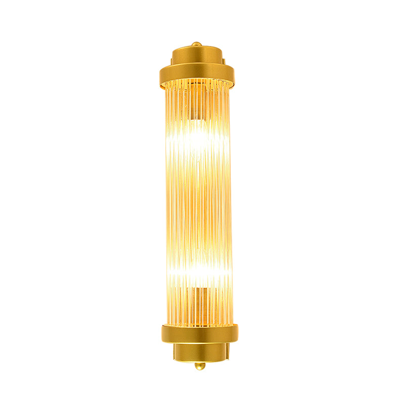 Cylinder Soverom Vegglampe Sconse Vintage Klart Glass 2 Hoder Gull LED Veggbelysning Armatur | Luvikno