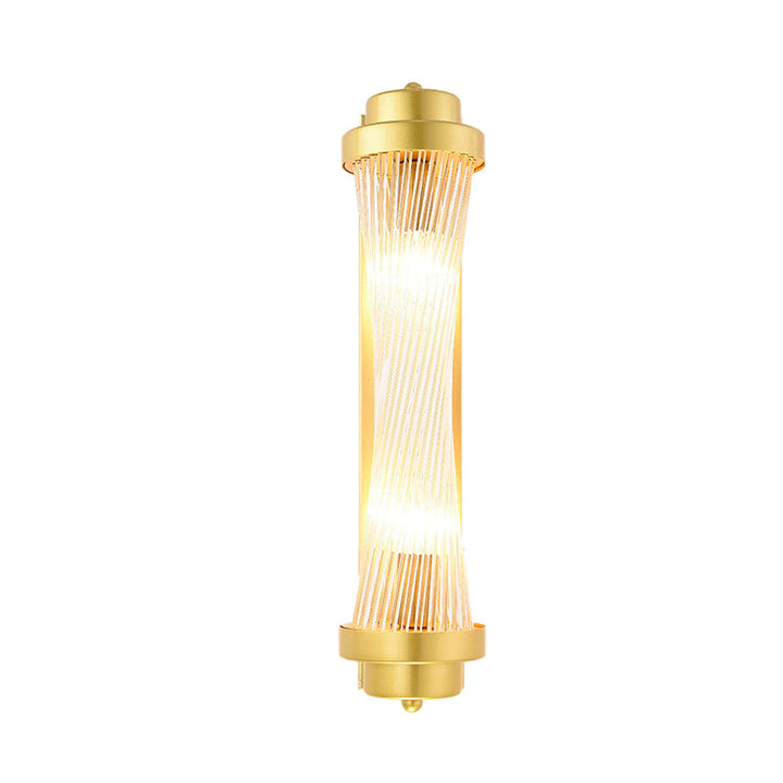 Cylinder Soverom Vegglampe Sconse Vintage Klart Glass 2 Hoder Gull LED Veggbelysning Armatur | Luvikno