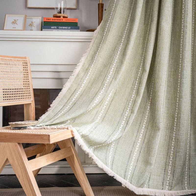 Enkel Stripe Hollow-out Semi-skygge Tussel Gardin | Luvikno
