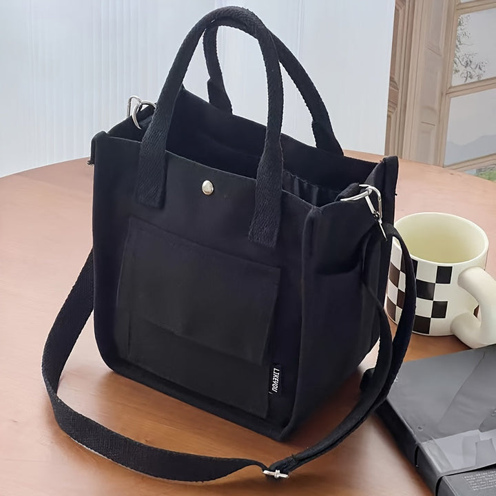 UrbanEase Canvas Slingbag – Hvit skulderveske med magnetlukking og justerbar stropp | Luvikno