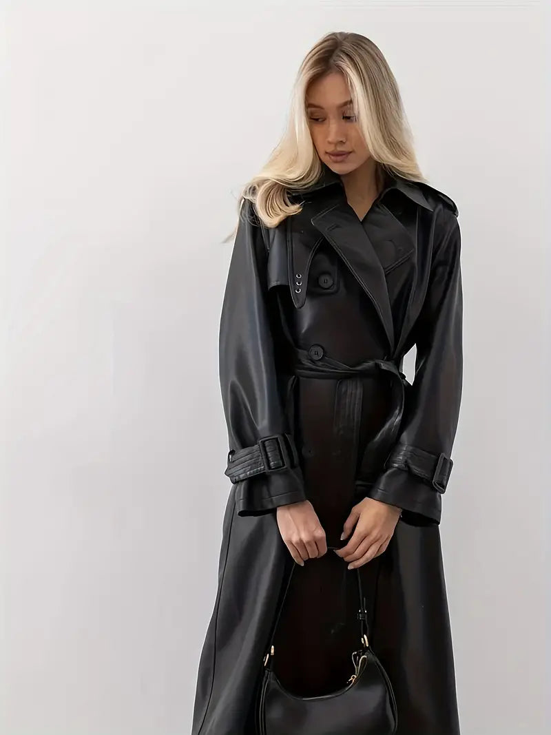 Luvik | trench coat skinnjakke med belte