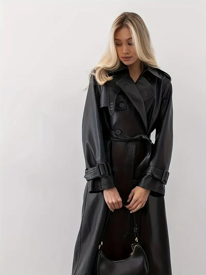 Luvik | trench coat skinnjakke med belte