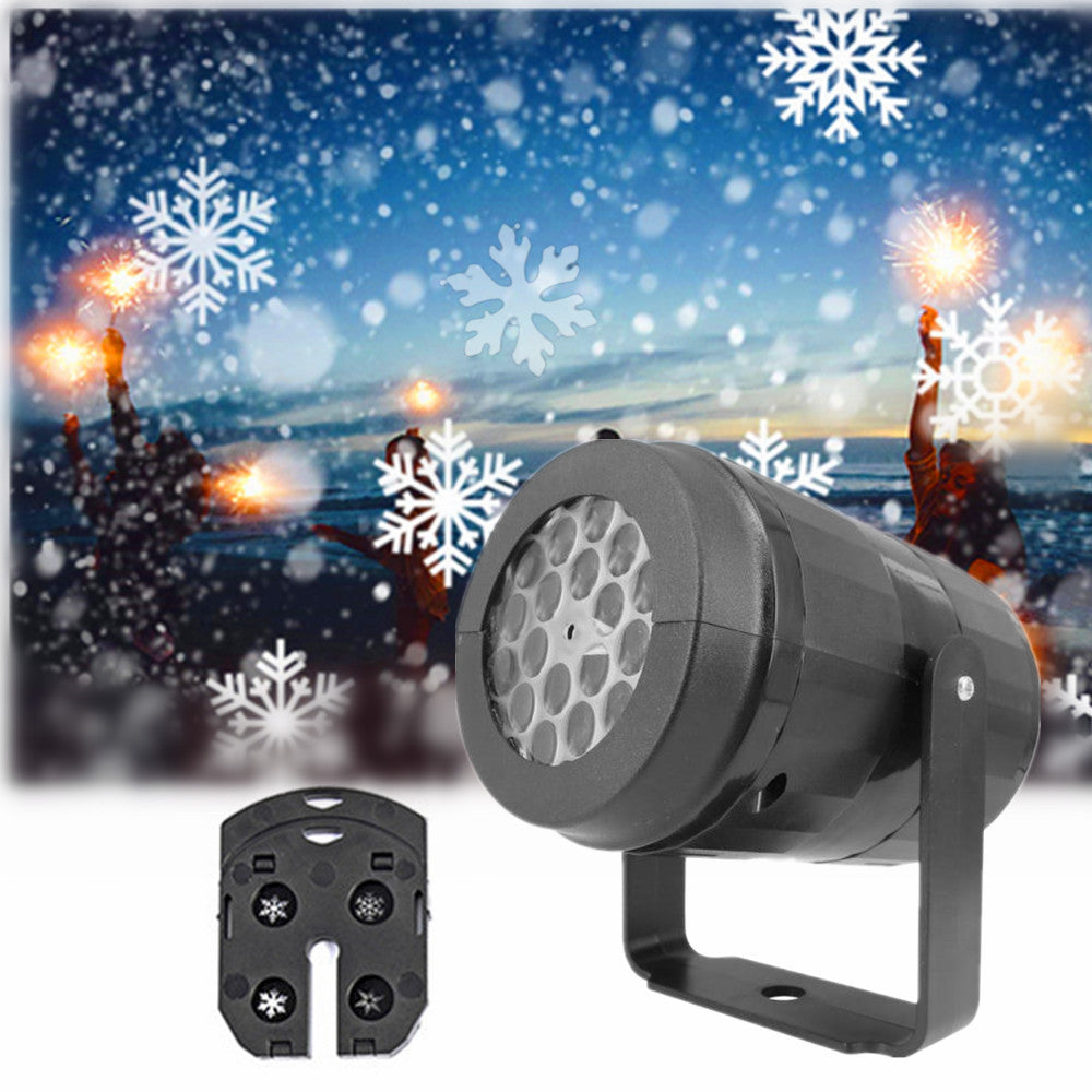 Luvikno | LED juleprojektor snøfnugg lysshow – Vanntett utendørslampe med 16 mønstre