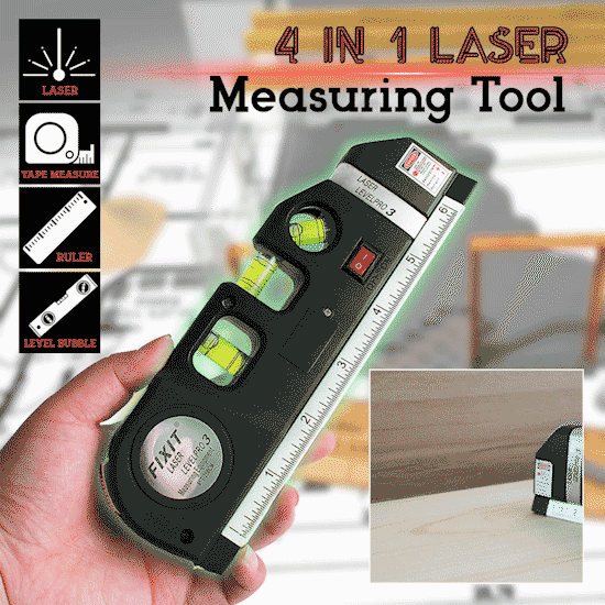 PrecisionPro 4-i-1 Laser Nivå og Målebånd | Luvikno