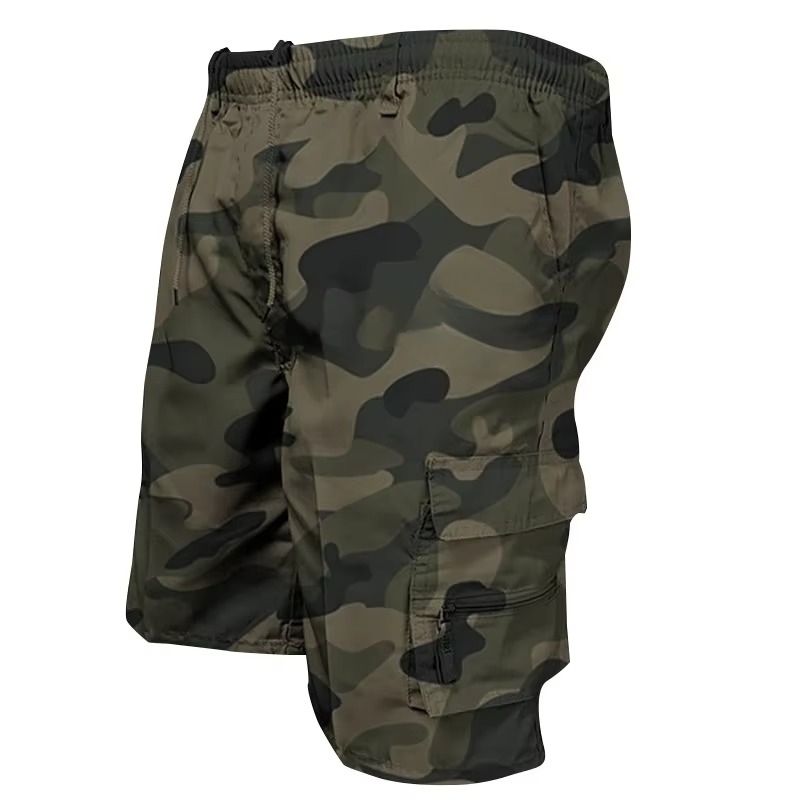Herre's Løse Passform Cargo Shorts med Mange Lommer - Casual Sommer Utendørs Arbeidsshortser i Stor størrelse Luvikno