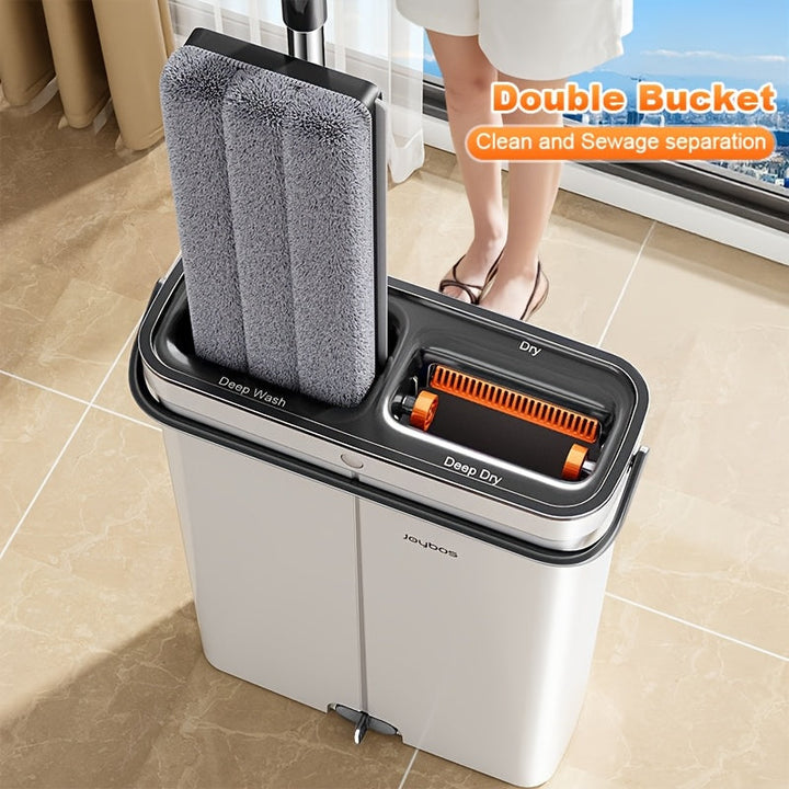 Flat moppesett med bøtte & vridningssystem | Luvikno