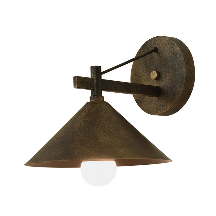 Metall Kjegle Vegg Henge Lys Vintage 1 Lys Utendørs Vegglampe Belysningsanordning i Svart/Antikk Messing/Brunert Sølv | Luvikno