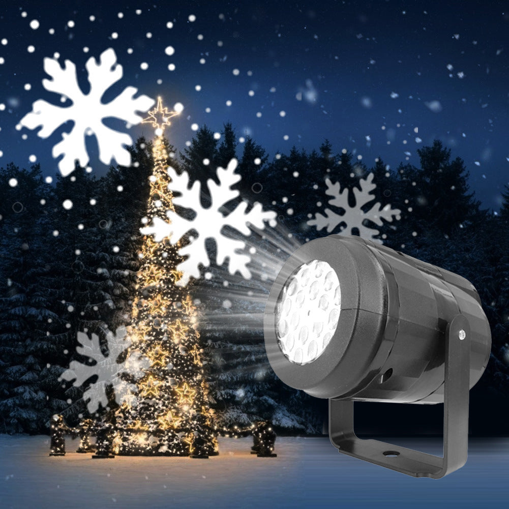 Luvikno | LED Juleprojektor Snøfnugg Lys Show – Vanntett Utendørs Lampe med 16 Mønstre