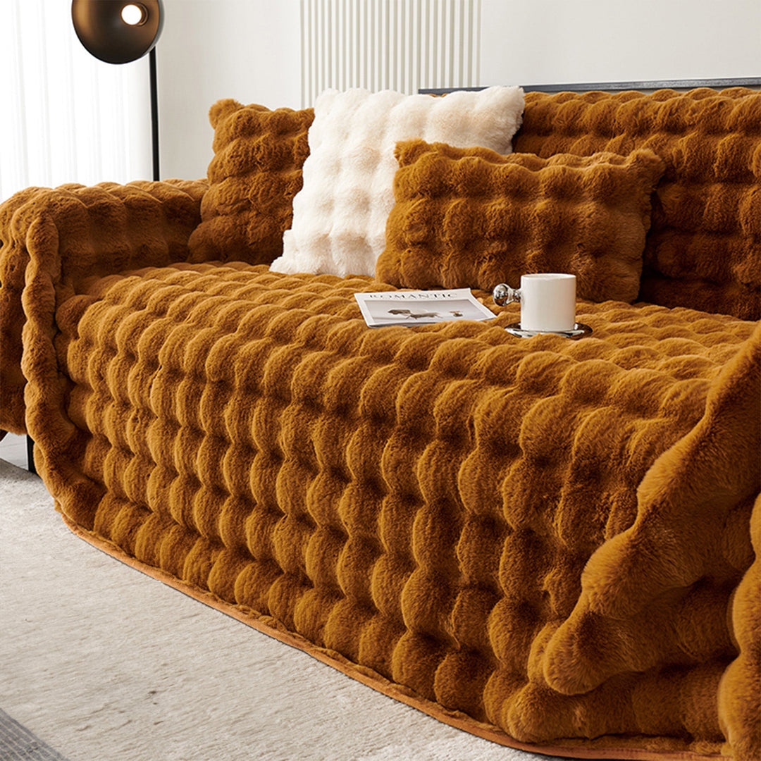 Luksus Ripple Faux Fur Sofa Deksel - Moderne, Stilig & Holdbar Sofa Beskyttelse | Luvikno