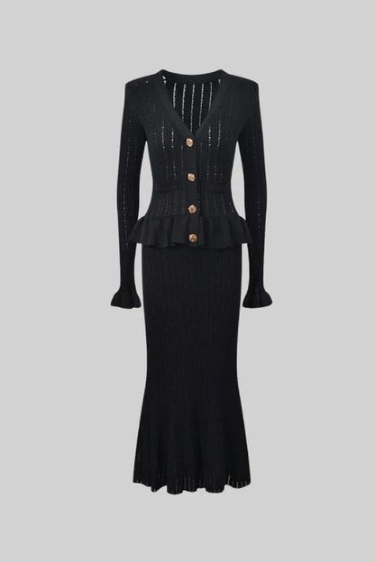 Luvik | Takki & Lautasmainen hame neuletta