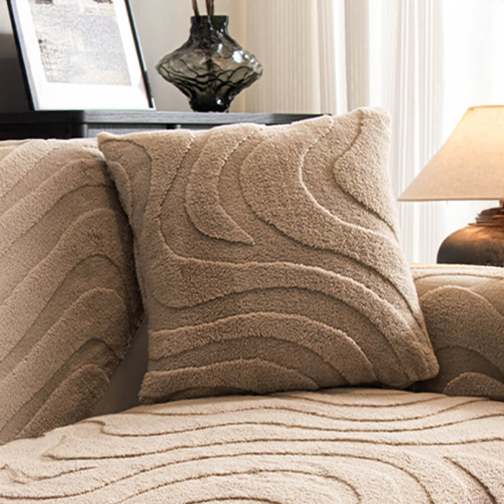 Varm Plush Bøyd Jacquard Rutsjefri Sofa Beskyttelsestrekk | Luvikno