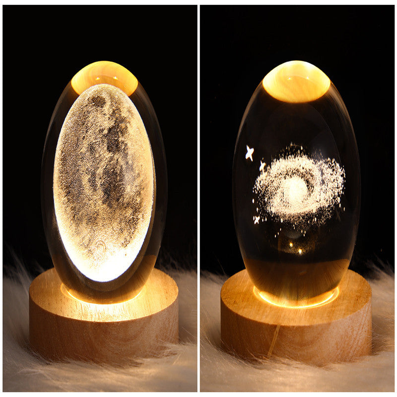 3D Galaxy Crystal Ball LED Nattlys | Luvikno