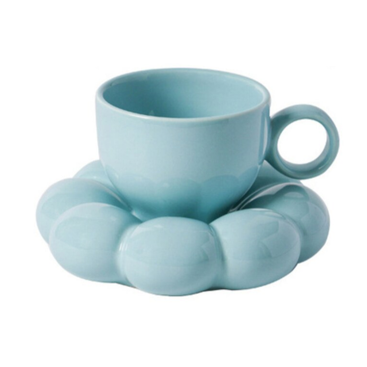 Pastell Bubble Cup med Underplate – Elegant Keramikkopp for Unik Dining | Luvikno