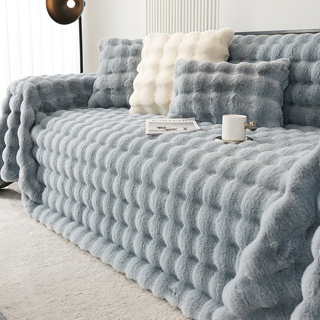 Luksus Ripple Faux Fur Sofa Deksel - Moderne, Stilig & Holdbar Sofa Beskyttelse | Luvikno