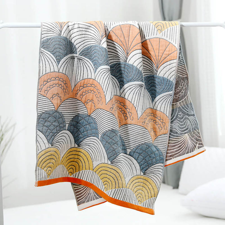 Skallprint Jacquard Bomull Håndkle 70x140cm | Luvikno