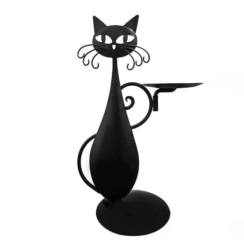 Luvikno | Svart katt lysholder