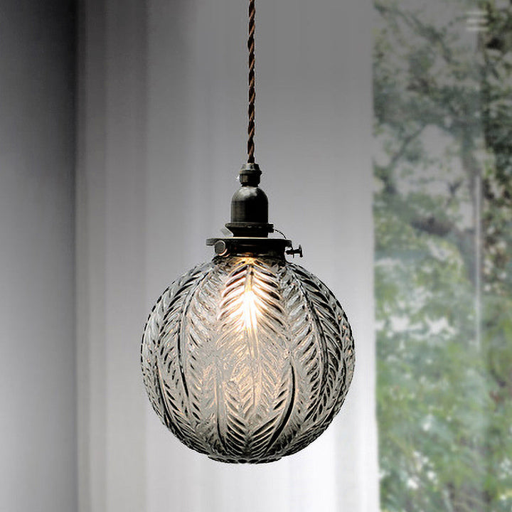 Pendellampe med vintage glasskuppel Luvikno